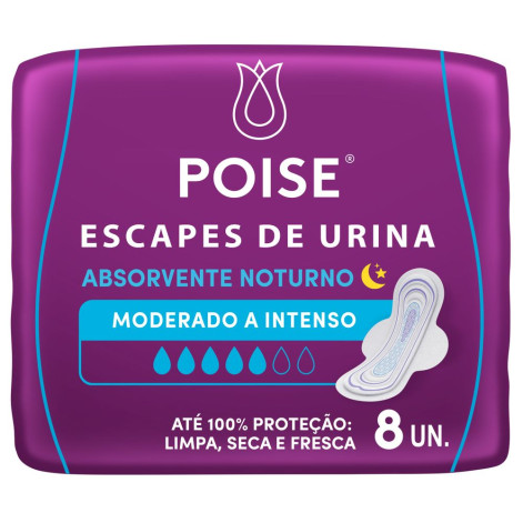 Prot Diario Poise Noturno 8 Unidades