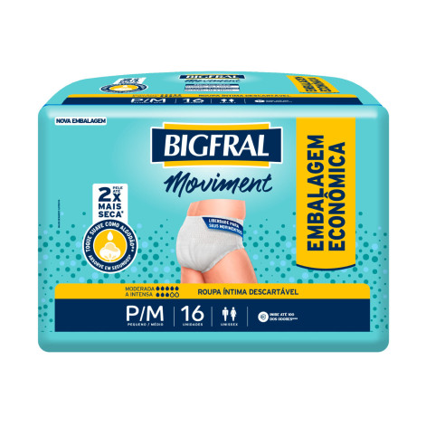 Fralda Adulta Bigfral 16Un Moviment Roup P/M