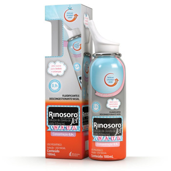 Rinosoro Jet Infantil 0,9% Descongestionante Spray Jato Suave 100ml