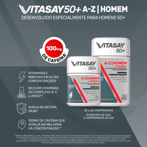 Vitasay 50+ Homem A-Z + Cafeína