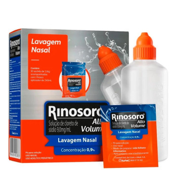 Rinosoro Alto Volume 9,0mg/ml Descongestionante Spray 30 Sachês + Frasco Aplicador