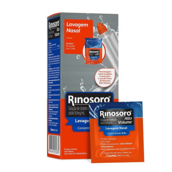  Rinosoro Alto Volume 9,0mg/ml Descongestionante Spray 30 Sachês