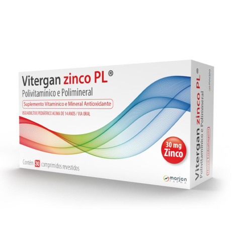Vitergan Zinco Pl Marjan 30 Comprimidos Revestidos