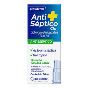 Anti-Séptico Clo Kley Hertz Solução Spray Clorexidina 50ml