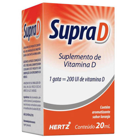 Supra D 200ui de Vitamina D Gotas Sabor Limão 20ml
