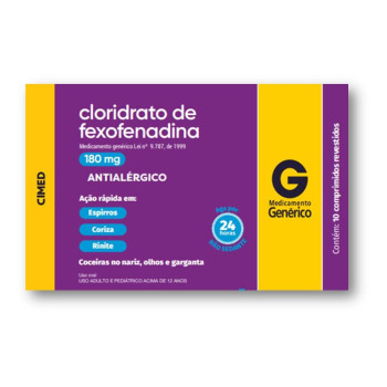 Genérico Fexofenadina 180Mg C/10 Comp Cimed