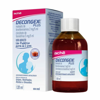 Decongex Plus Maleato de Dexclorfeniramina + Fenilefrina Xarope 120ml
