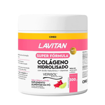 Lavitan Super Fórmula Verisol Colágeno Hidrolisado + Ácido Hialurônico Sabor Hibisco e Limão 300g