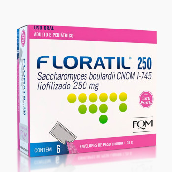  Probiótico Floratil 250mg em Pó Tutti-Frutti 6 envelopes