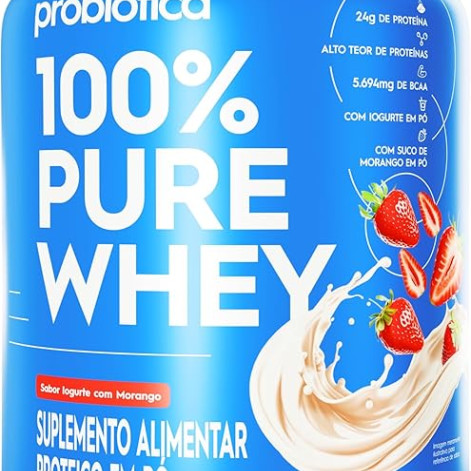 100% Pure Whey Iogurte com Morango Pote 900G