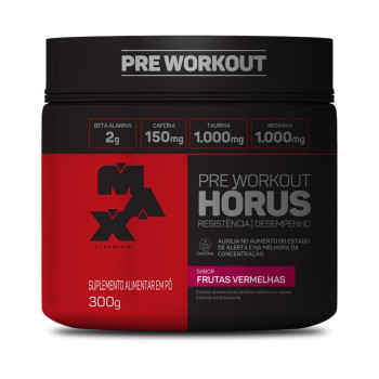Pré-Treino Max Titanium Horus Frutas Vermelhas 300g