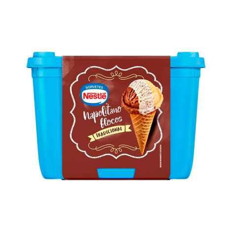 Sorvete Nestle Napolitano Flocos Tradicional 1L