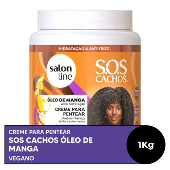 Creme Para Pentear Salon Line Sos Cachos Oleo De Manga 1Kg