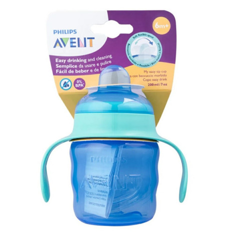Copo Phillips 200ML Avent Bico Sil C/Alca Azul